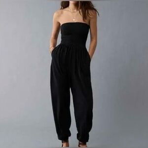 AE Sunchaser Knit Smocked Tube Jumpsuit